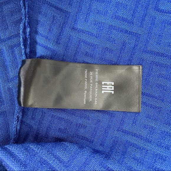 ❌SOLD❌ Balmain Balman Monogram Jacquard Long Sleeve Wool Blend Minidress - Picture 13 of 17